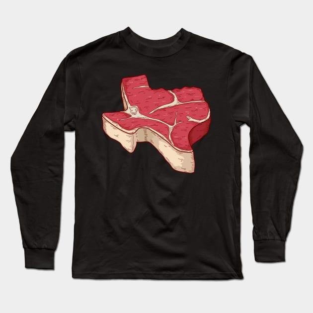 Texas Roast Beef Long Sleeve T-Shirt by c1337s